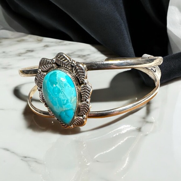 Blue Moon Turquoise Sterling Silver Cuff Bracelet - Picture 6 of 14
